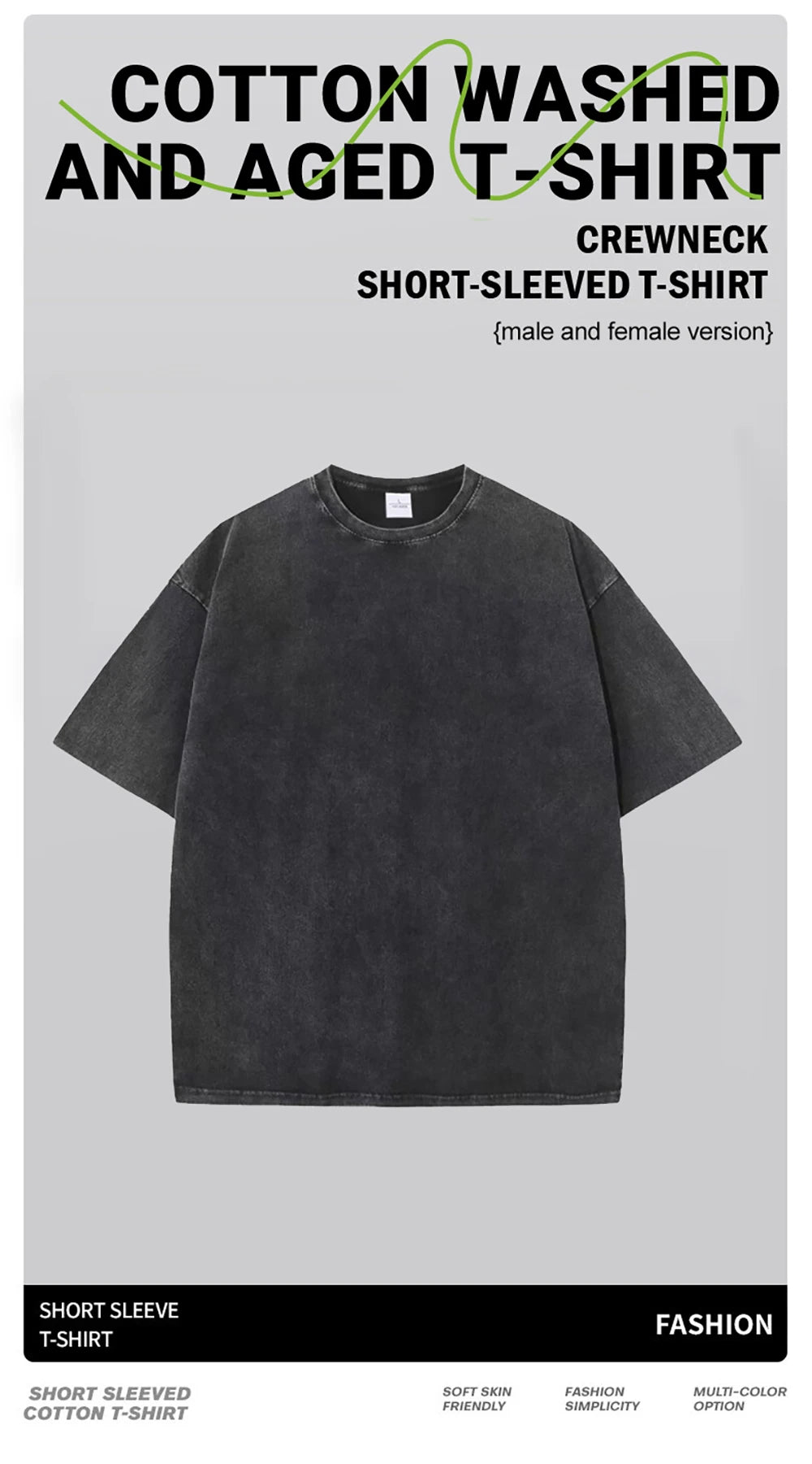 New Vintage Washed Men's T-Shirts – Streetwear Hip Hop Retro Punk Style, Harajuku Casual Cotton Short Sleeve Couple Tops for Women and Men