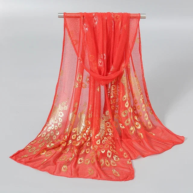 Women Glitter Thin Muffler Solid Colour  Elegant Chiffon Scarf Long Scarves Wrap Shawl