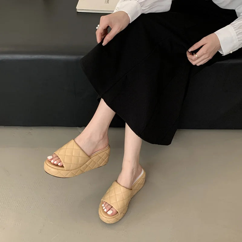 Women's Wedge Heel Slippers – Casual Summer Platform Sandals
