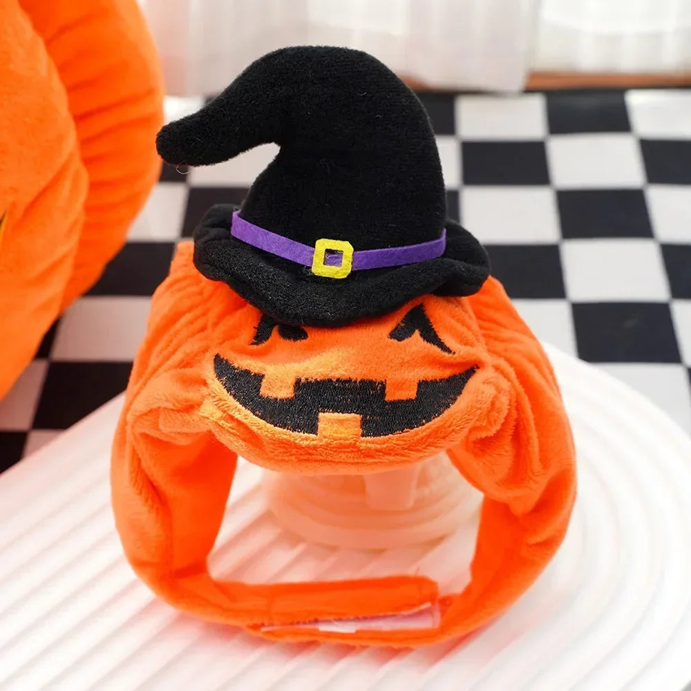 🎃 Halloween Dog Costume – Funny Pumpkin Lantern Outfit with Hat | Cute Two-Legged Pet Jacket for Dogs & Cats
