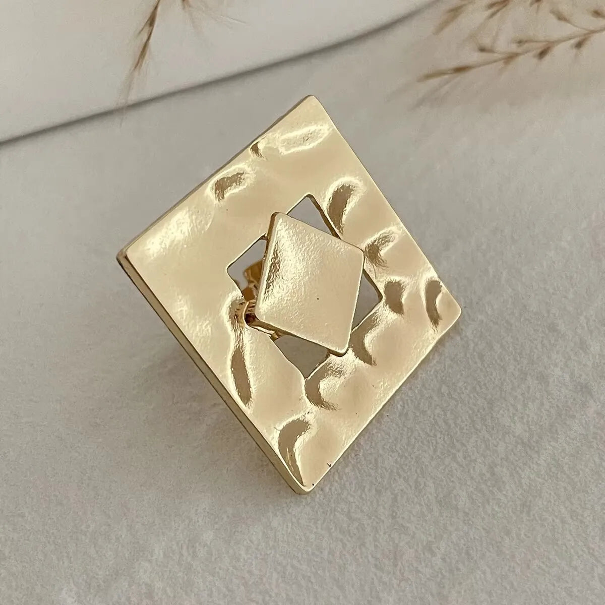 SHIXIN Creative Irregular Geometric Square Round Open Ring for Women Hip Hop Gold Color Adjustable Ring Finger Jewelry 2025 New