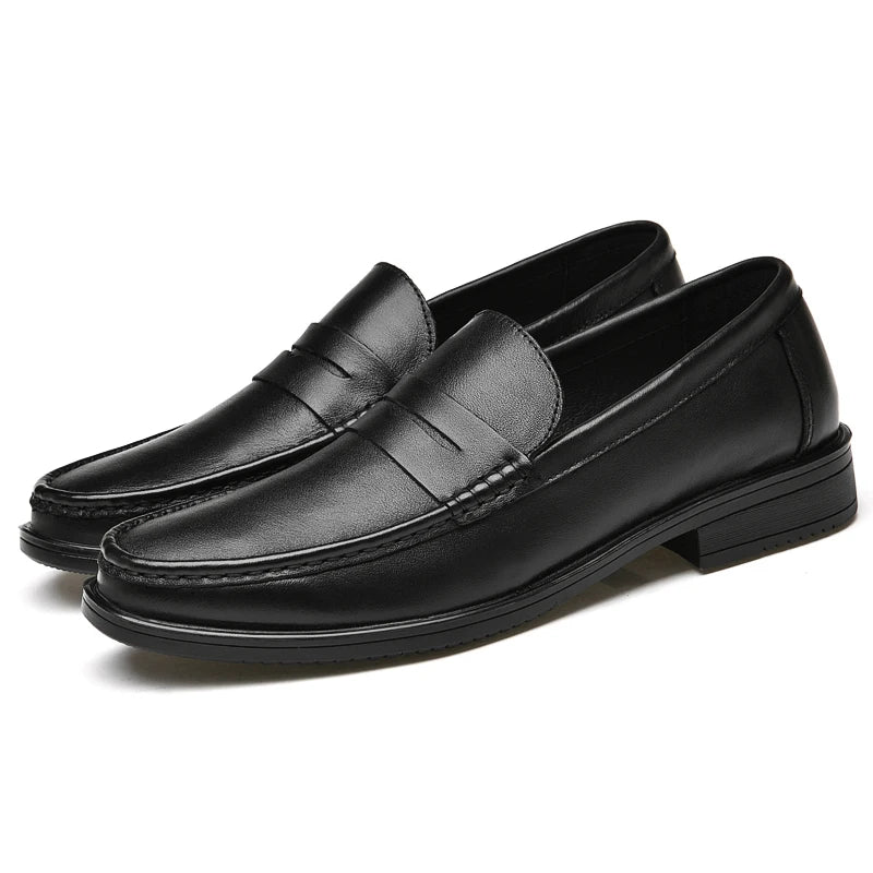 Italian Luxury Penny Men Shoes Male Business Loafers Moccasin Genuine Casual Flats  Slip-On Walking Hollow Out Shoes