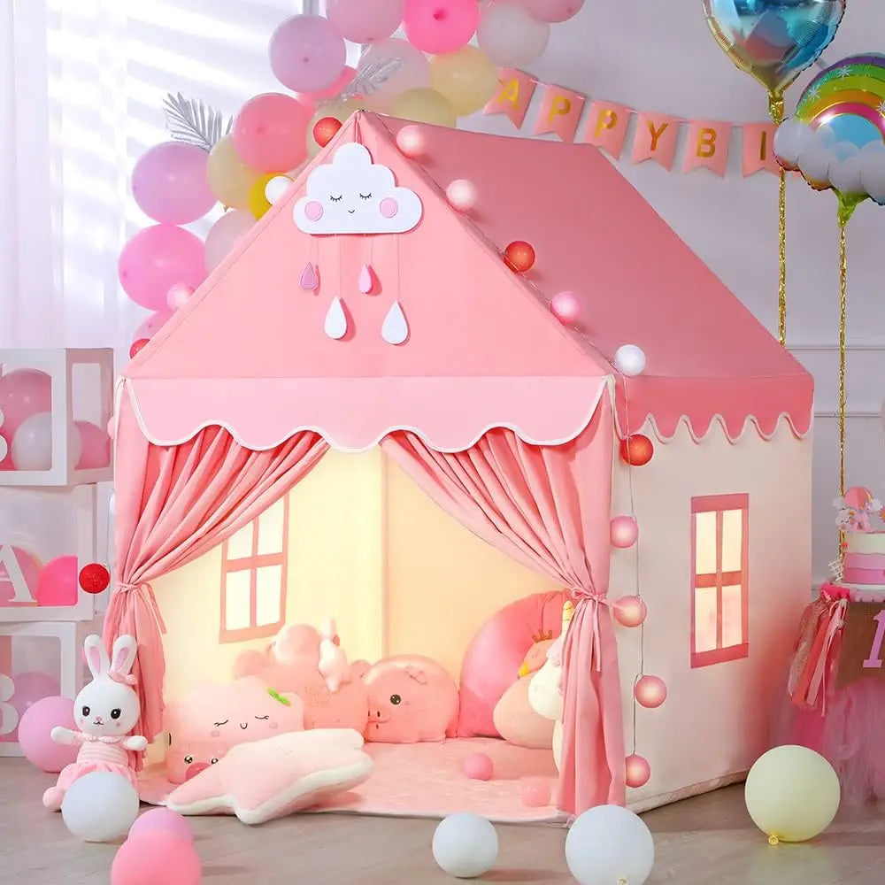 Princess Play Tent Children Castle House Child Room Cartoon Indoor Outdoor Playhouse Folding Decor Tent Toy Christmas Gift Girls
