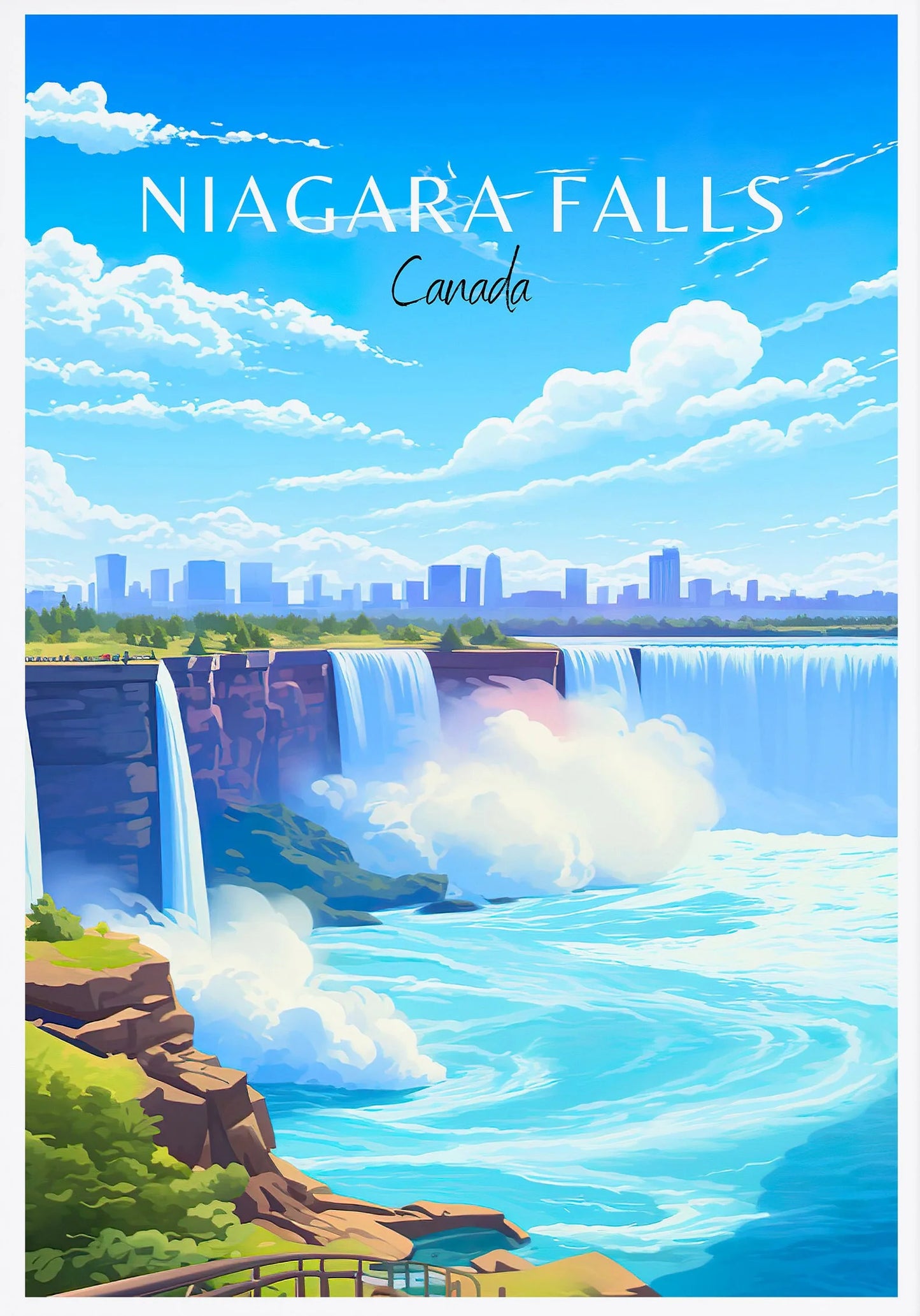 Ottawa Niagara Falls Vancouver Whistler Toronto Travel Poster Canada Canvas Painting Wall Art Picture for Living Room Home Decor