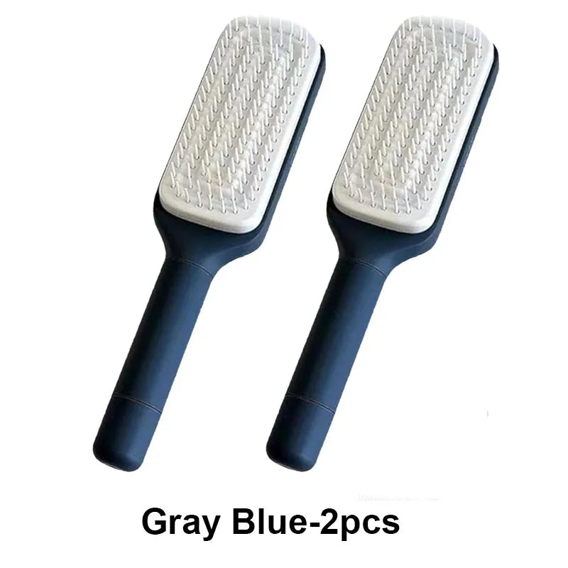 Exclusive Self-Cleaning Hairbrush with Retractable Bristles – Anti-Static Scalp Massager & Easy Hair Removal Comb
