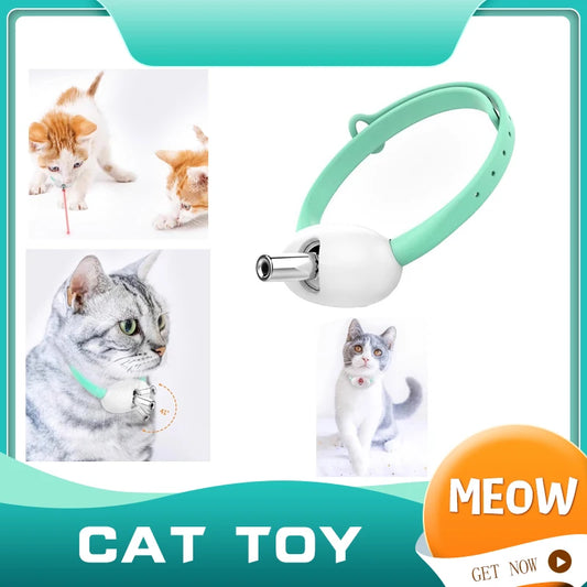 Smart Laser Tease Cat Collar – USB Rechargeable, Automatic Interactive Toy for Kittens & Cats