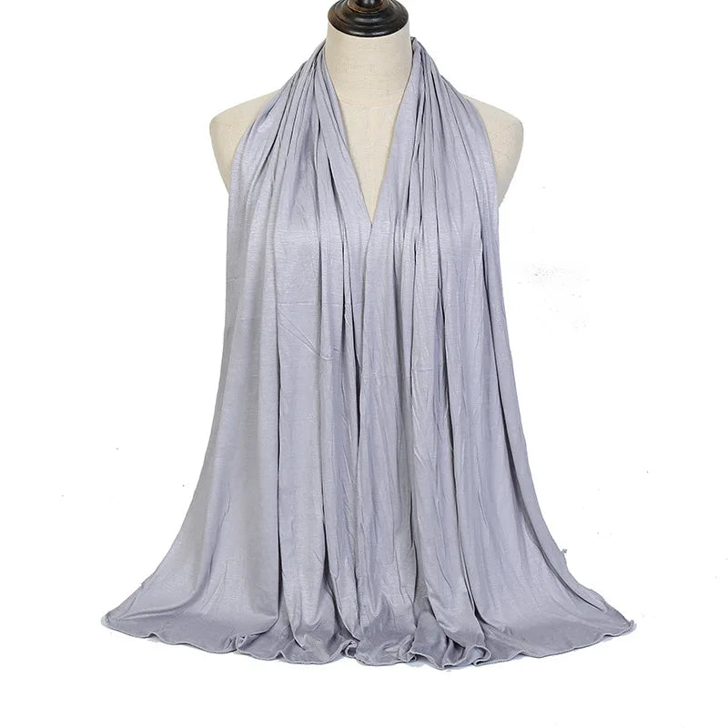 Cotton Jersey Hijab Scarf Long Shawl Plain Soft Turban Tie Head Wraps For Women Headband 170x60cm