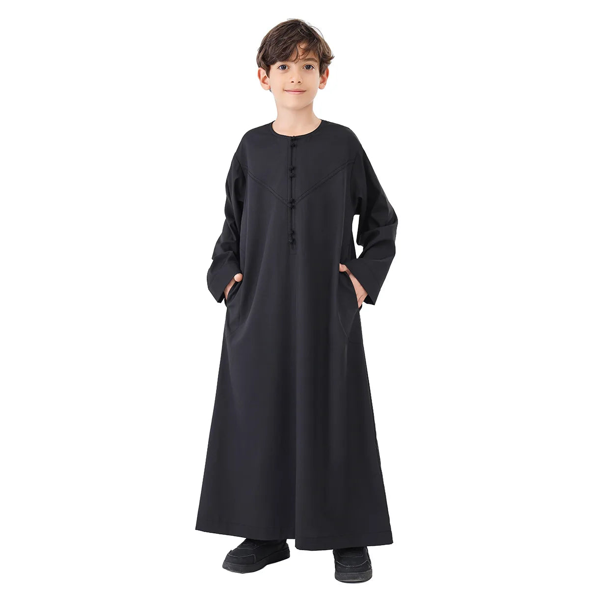 Arab Jubba Boys Robe Kids Abayas Kaftan Islamic Clothing Long Sleeve Thobe Middle East Teenage Clothing Muslim Ramadan Eid Dress