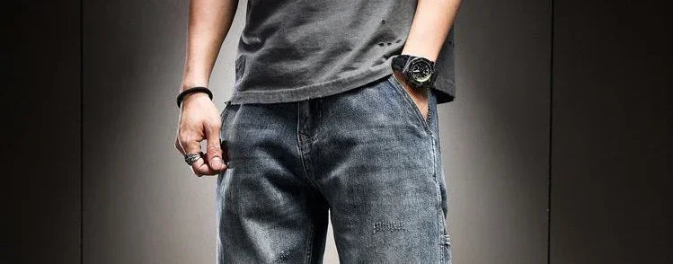High Quality Male Cowboy Pants Retro Washed Straight Jeans For Men Plus Size Trousers Comfortable Xs Wide Leg Denim Kpop Cheap