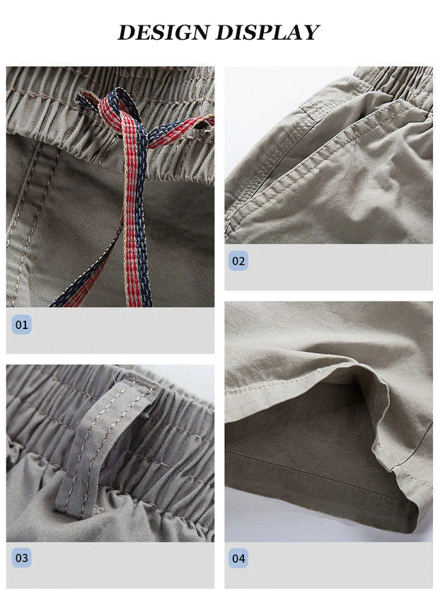 Men's Cargo Pants – Outdoor Casual Cotton Sweatpants, Lightweight and Comfortable, Multi-Pocket Work Style