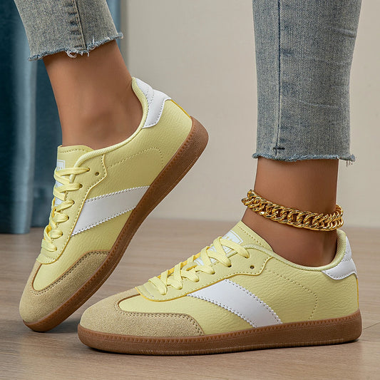 Women's Fashion Shoes – Casual, Non-Slip, Lace-Up, Low-Top Sports Sneakers for Girls, Lightweight and Wear-Resistant with Round Toe Design.