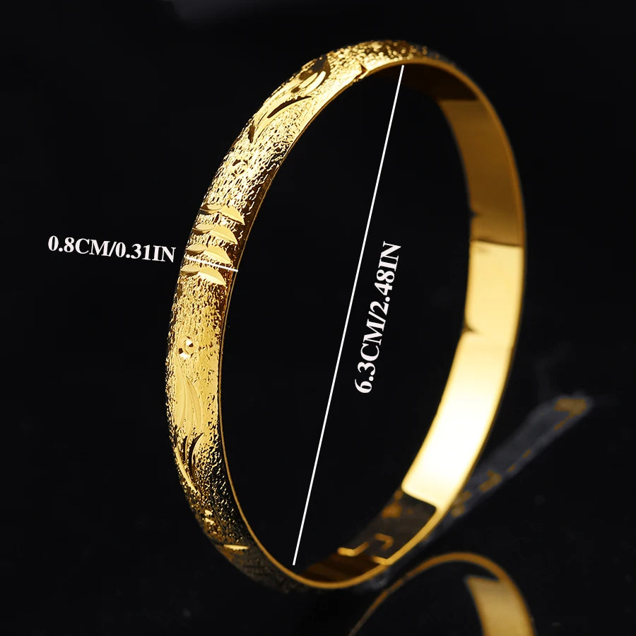 Golden Middle East 6-Piece Ethiopian Girl Copper Bracelets – Dubai Women's Fashion Jewelry, Eritrean Bride Wedding Gift