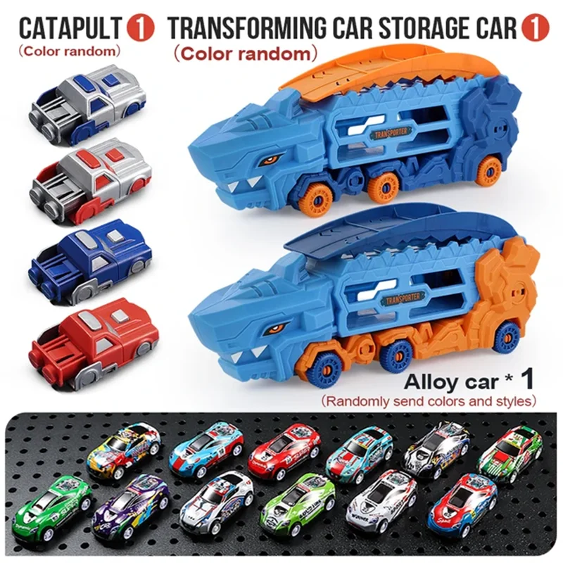 Transforming Vehicle Toy with Foldable Race Track
