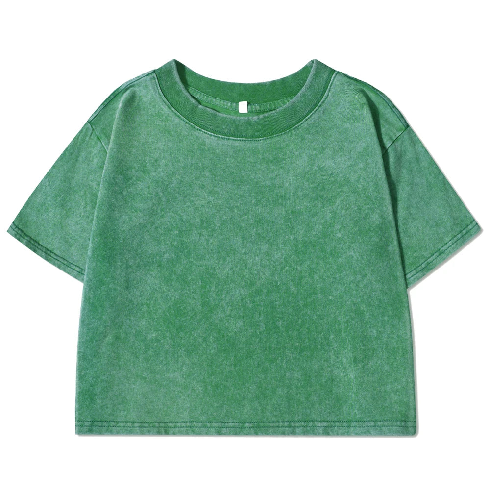 Slim Washed Women Fashion Soft Cotton T- ShirtS Casual Sport Short Sleeve Cool Retro Clothing Female