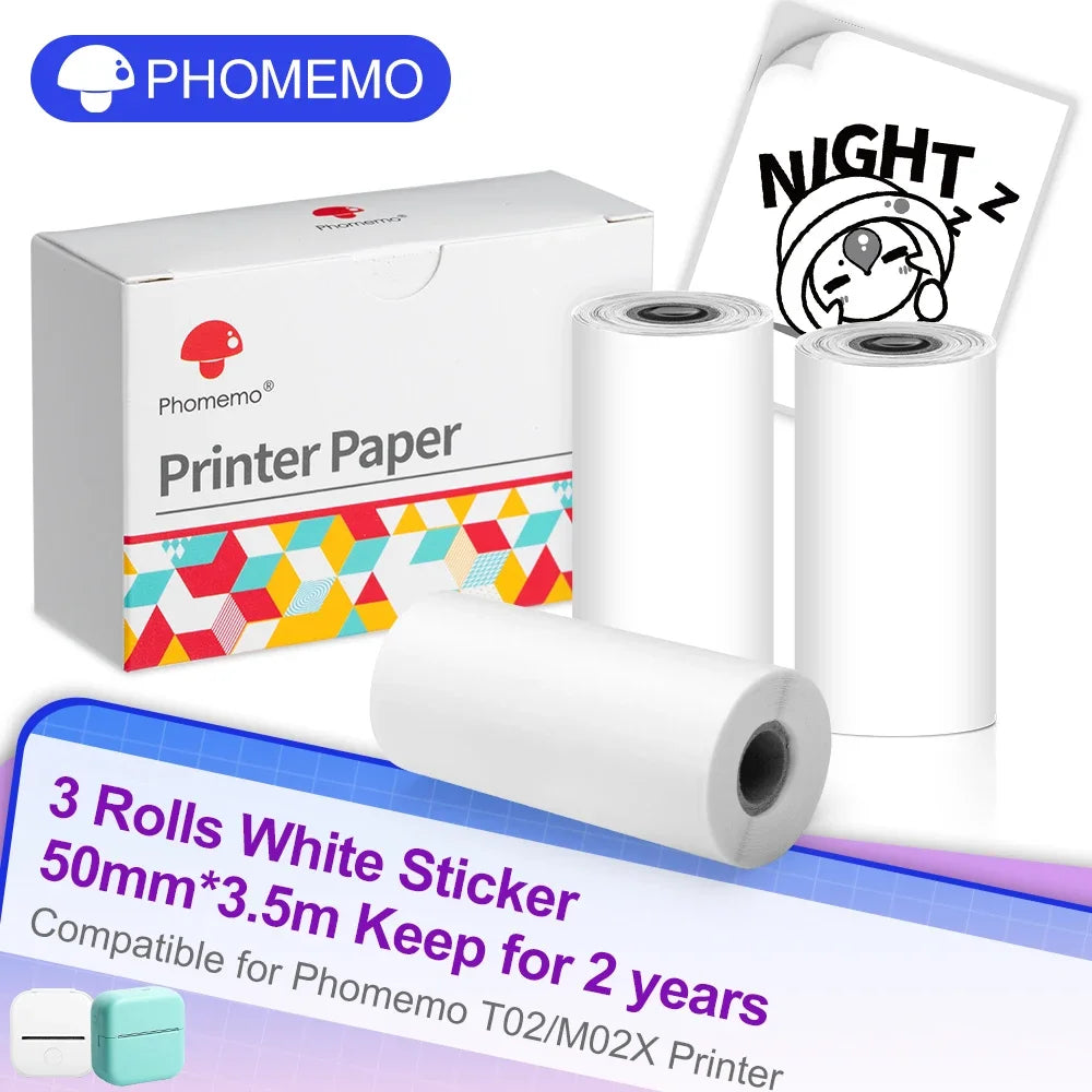 Phomemo T02 Wireless Mini Thermal Printer – Portable Bluetooth Pocket Printer, 203 DPI, Inkless Photo & Label Printing for iOS & Android – Ideal for Notes, Memos, Journals, Crafts