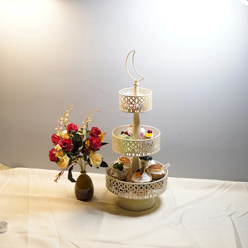 Three-Tier Castle Cake Stand – Multi-Layer Dessert Tray for Parties, Candy Display & Holiday Decoration