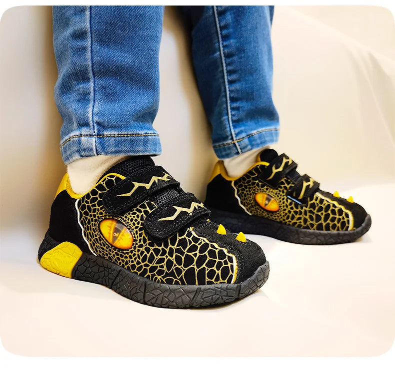 Kids LED Light-Up Sneakers - Boys 3-6Y, Flashing Glowing Sports Shoes for Spring & Autumn, Casual Running Footwear