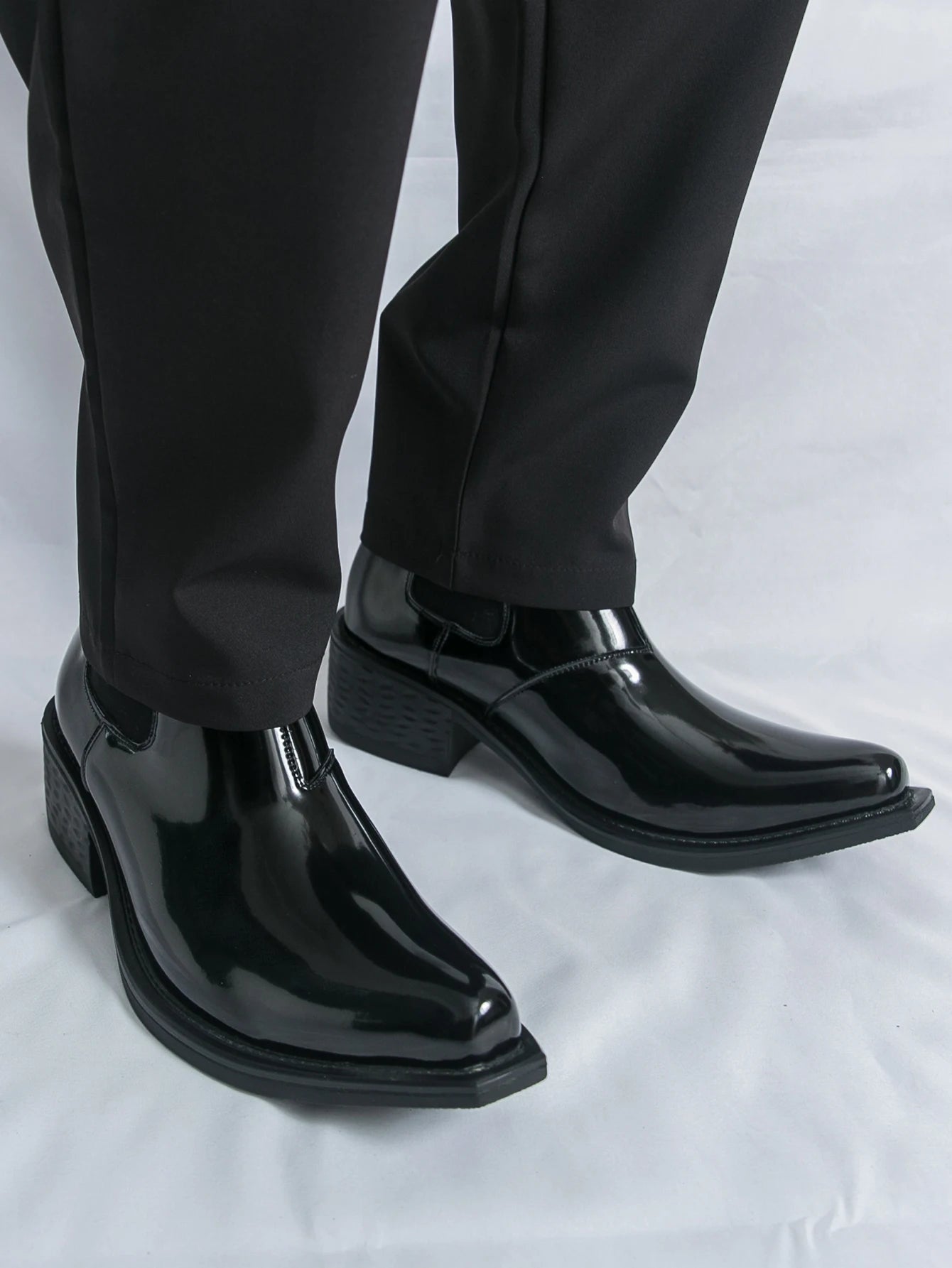 Men’s PU Leather Chelsea Boots, Classic Pointed Toe Design