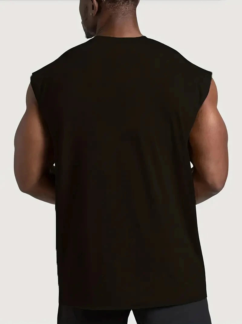 Summer Fitness Vest for Men, Breathable and Loose-Fitting Training Sleeveless T-shirt, Quick-Drying Vest, Fitness Male Clothing