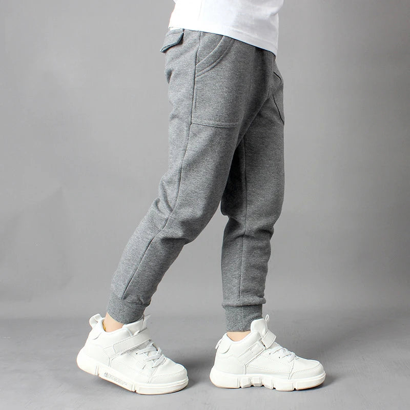 Kids & Baby Boys Cotton Loose Sports Pants – Elastic Waist Trousers for Children (Ages 5–12)