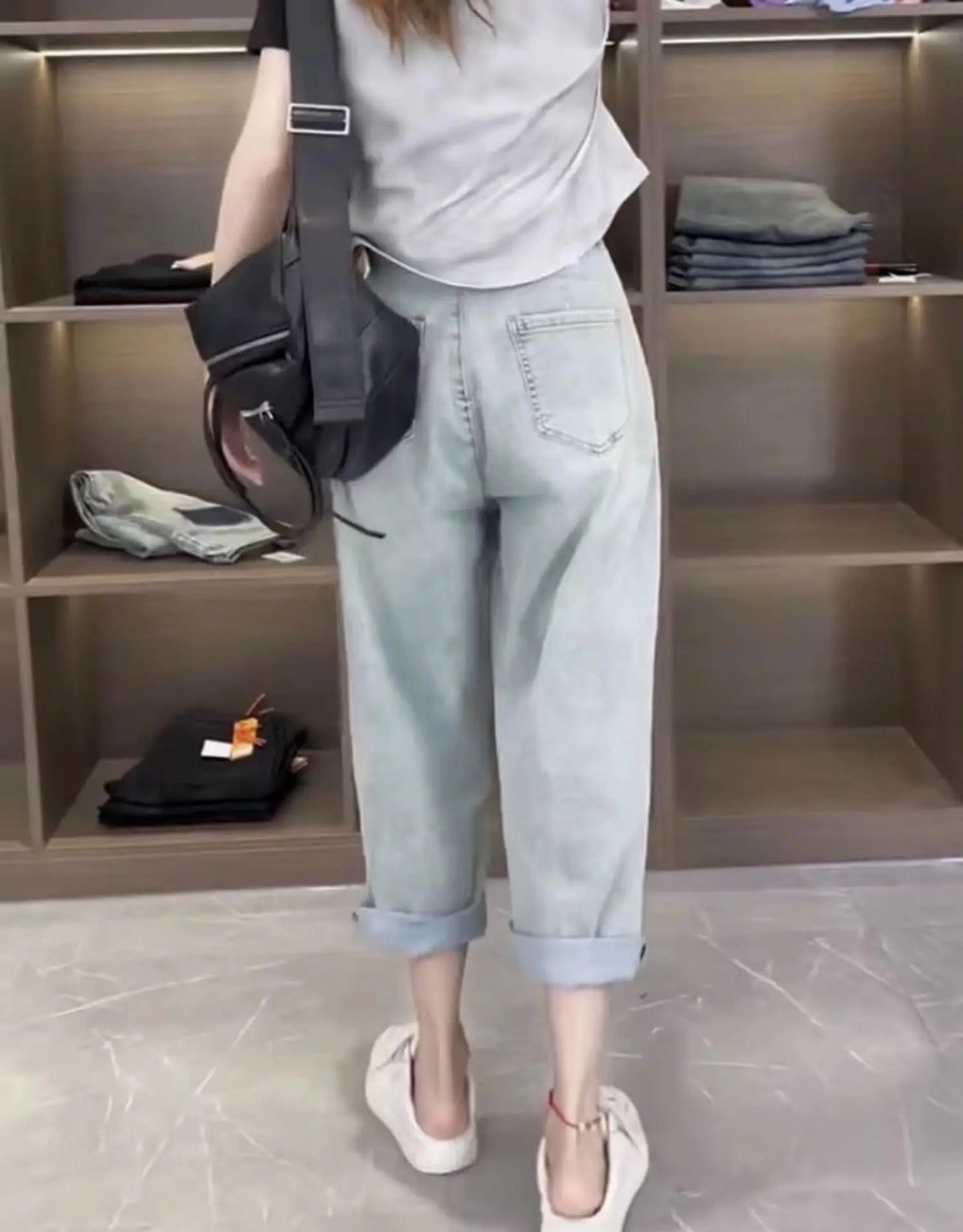 Y2K Harem women’s Jeans  Maxi High Baggy Elegant Bleached 2024 Norm core Fashion Ladies pants