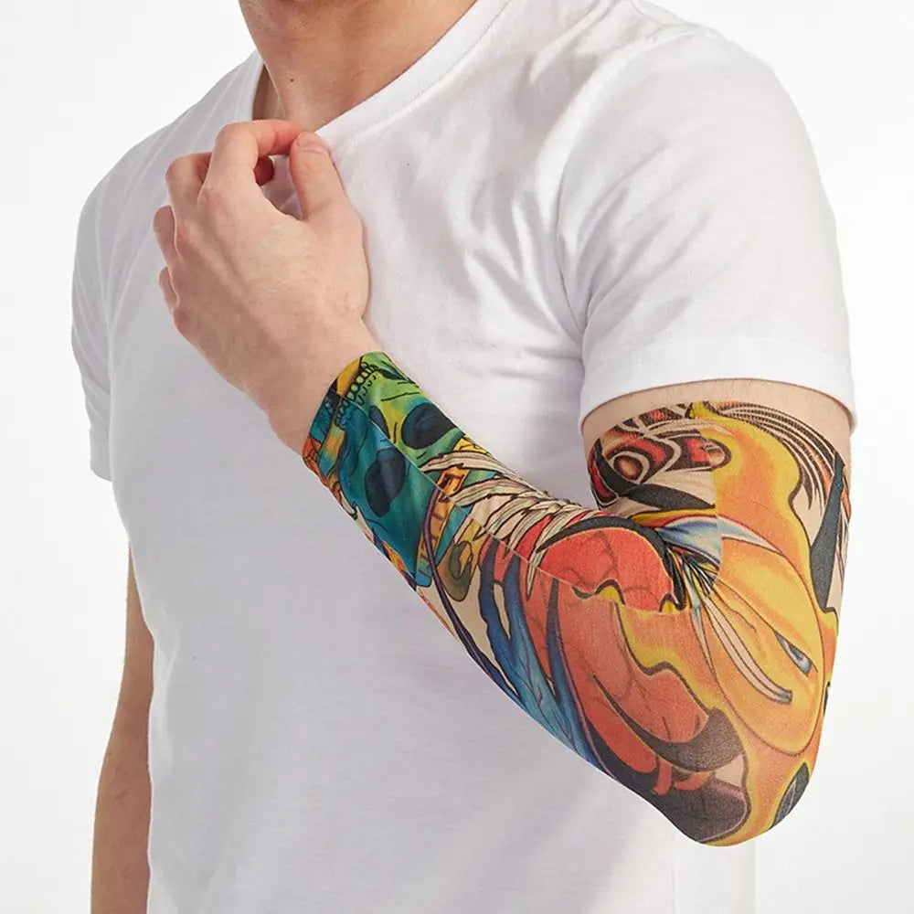 New Flower Tattoo Arm Sleeves – Seamless UV Protection Arm Warmers for Men & Women, Outdoor Riding Sunscreen