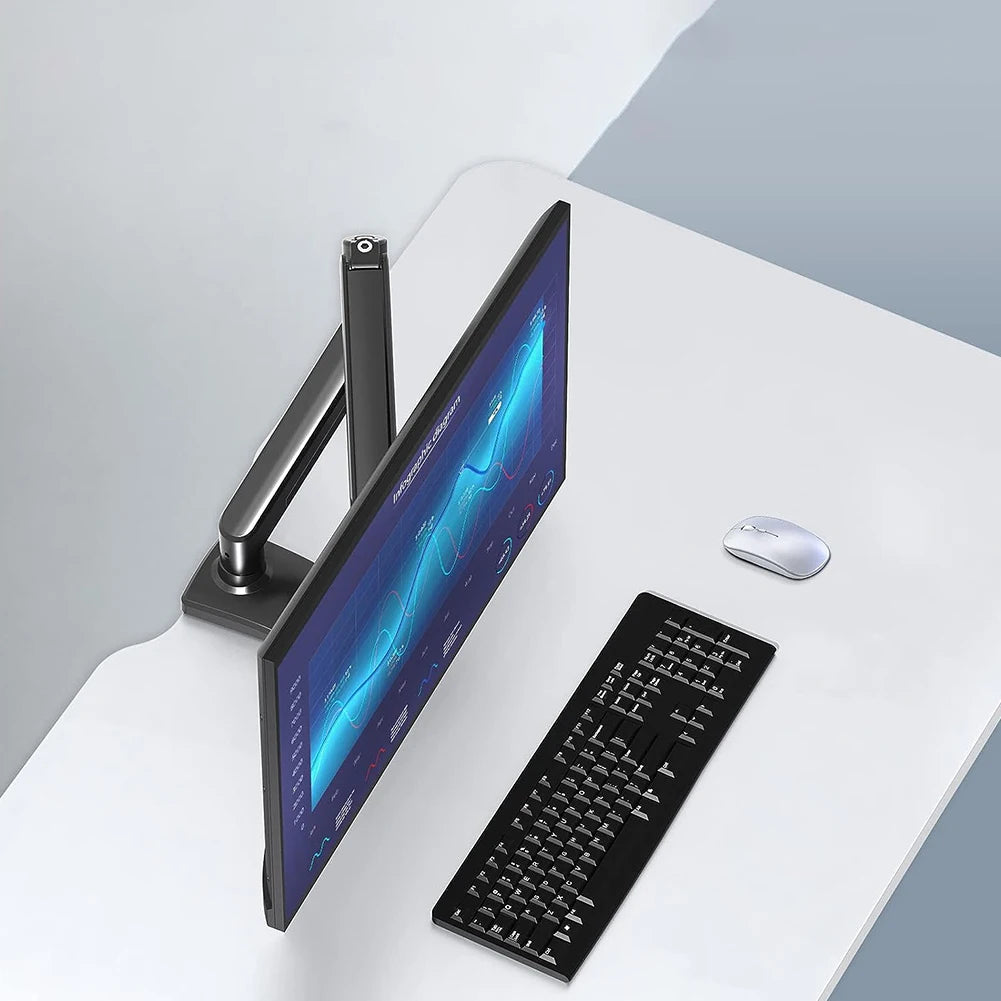 Adjustable Single Monitor Stand – Swivel Display Mount for 17”-32” Screens, Supports 4.9–19.8 lbs, Ergonomic Desk Bracket for Home & Office