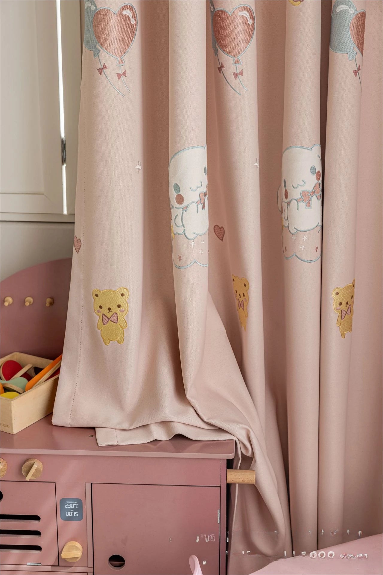 Modern Simple Playful Cartoon Printed Curtains Cute Little Dog Embroidery Blackout for Girls' Rooms Children's Rooms Curtains