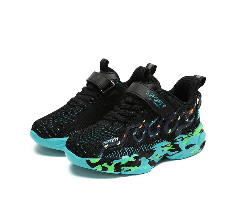 Kids Running Sneakers – Breathable Mesh Casual Shoes for Boys (Ages 7–12)