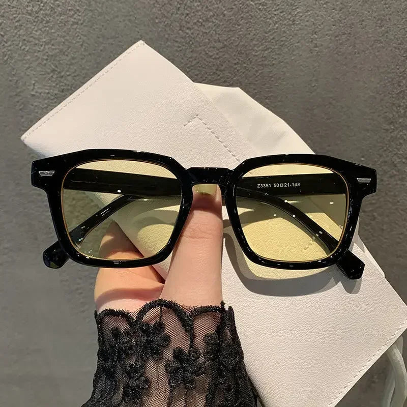 Women’s Korean Retro Cat Eye Sunglasses – Trendy Summer Square UV400 Ocean Film Shades