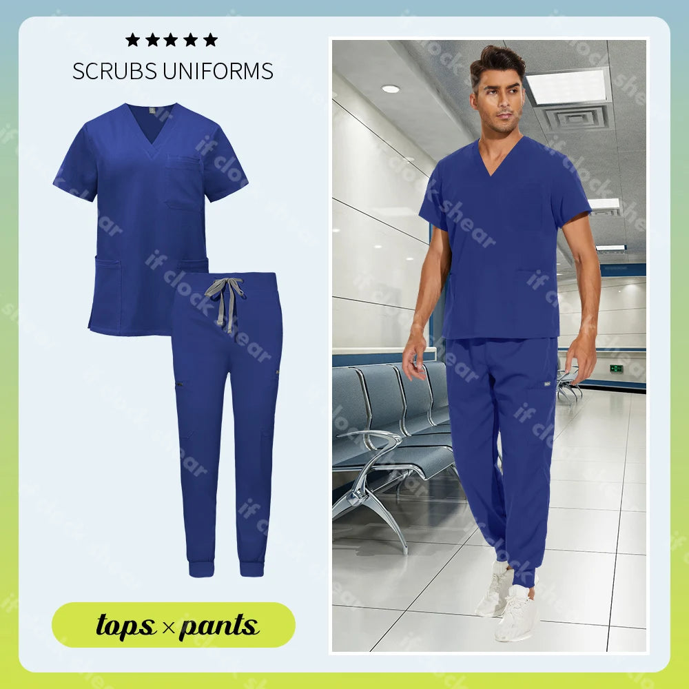 Unisex Surgical Uniform Nurse Accessories Pet Clinic Veterinary Scrub Uniform Dental Hospital Work Clothing Medical Nursing Suit