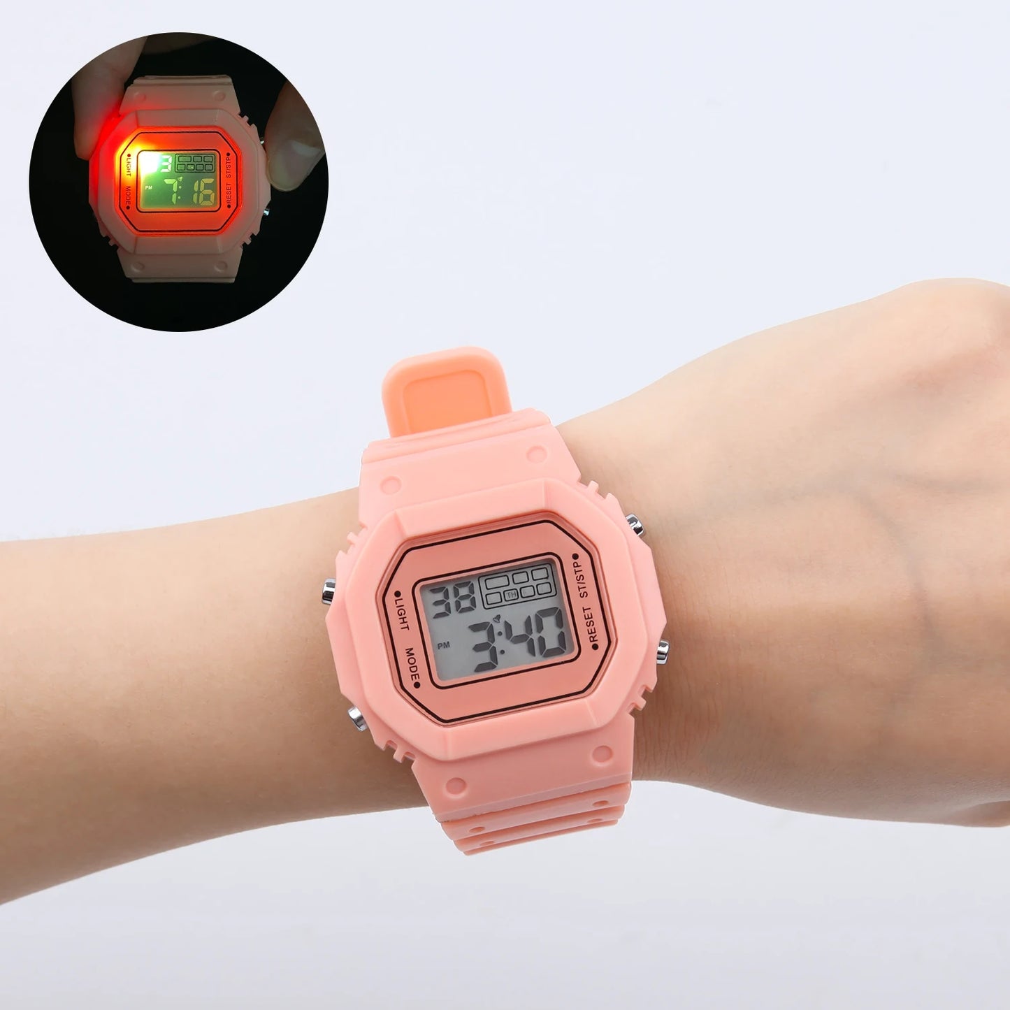 Vintage LED Digital Watch with Steel Strap – Unisex Electronic Sports Wristwatch, Valentine’s Day Gift