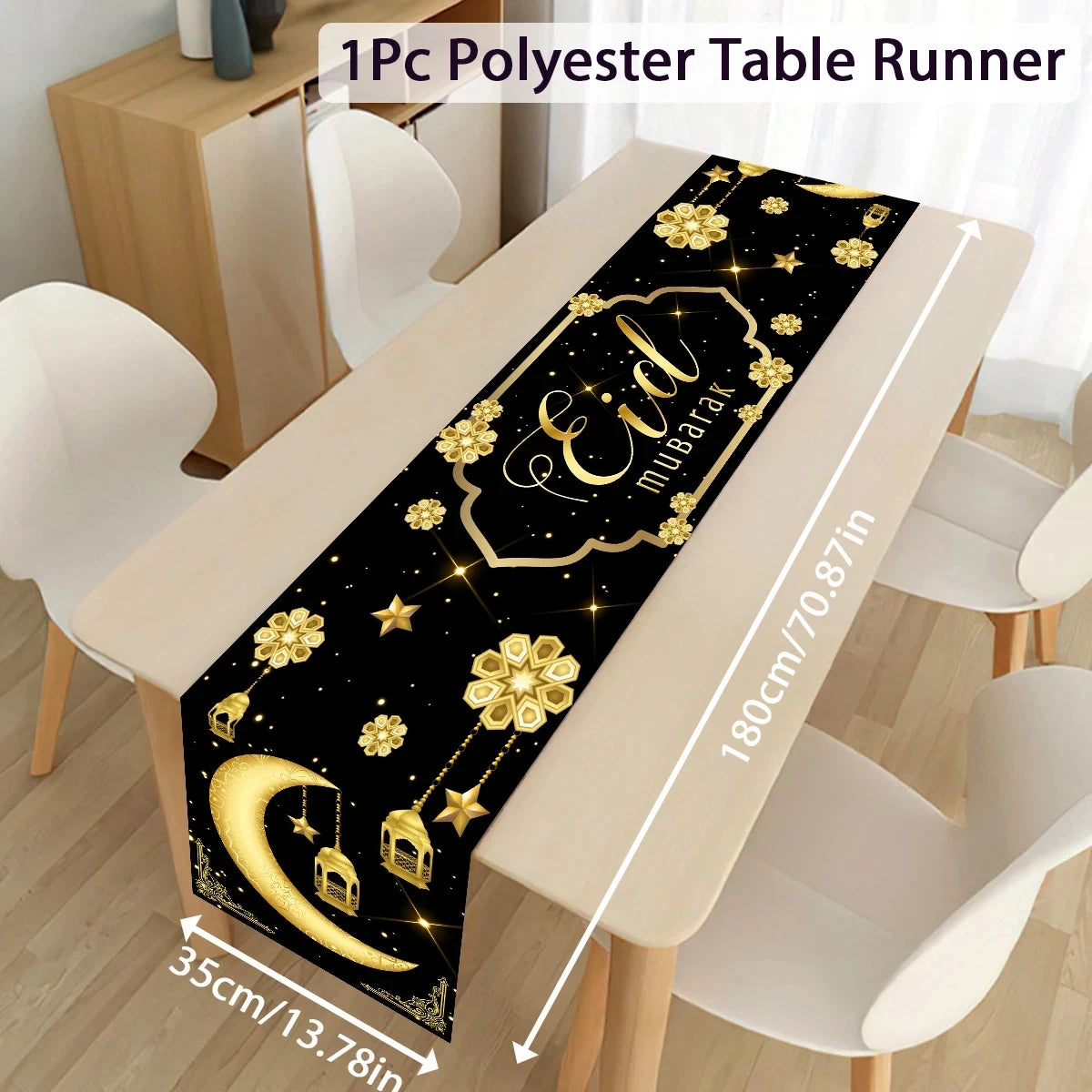 Ramadan Decoration Table Runner EID Mubarak Decor 2025 Home Tablecloth Ramadan Kareem Islamic Muslim Party Eid Al-Fitr Gifts