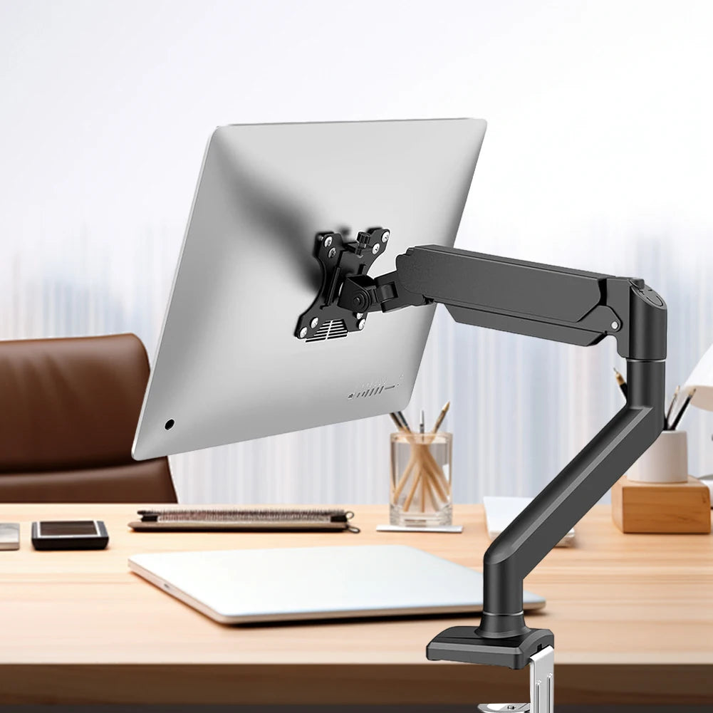 Adjustable Single Monitor Stand – Swivel Display Mount for 17”-32” Screens, Supports 4.9–19.8 lbs, Ergonomic Desk Bracket for Home & Office