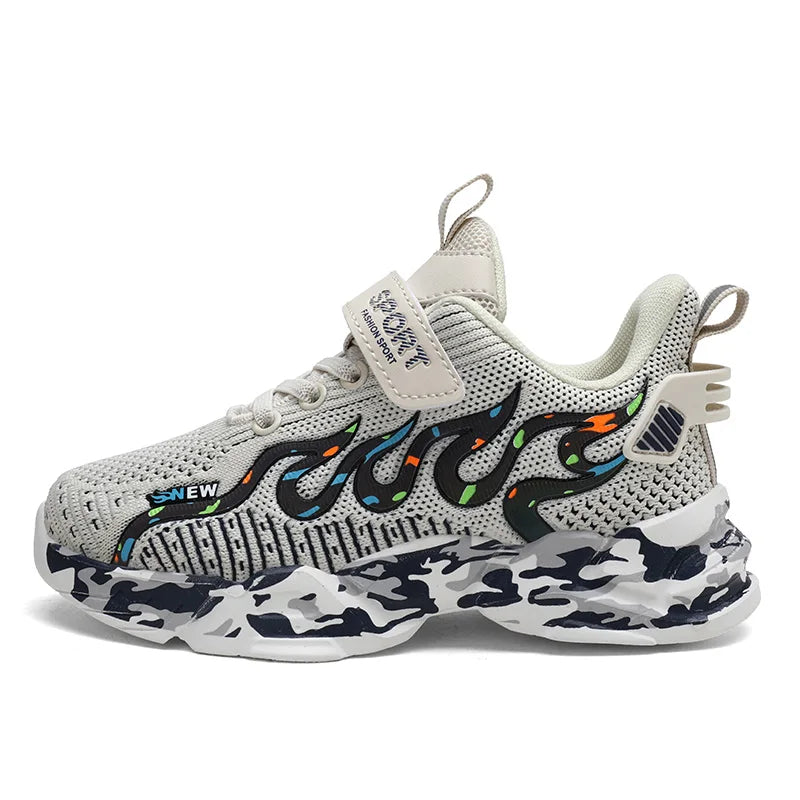 Kids Running Sneakers – Breathable Mesh Casual Shoes for Boys (Ages 7–12)
