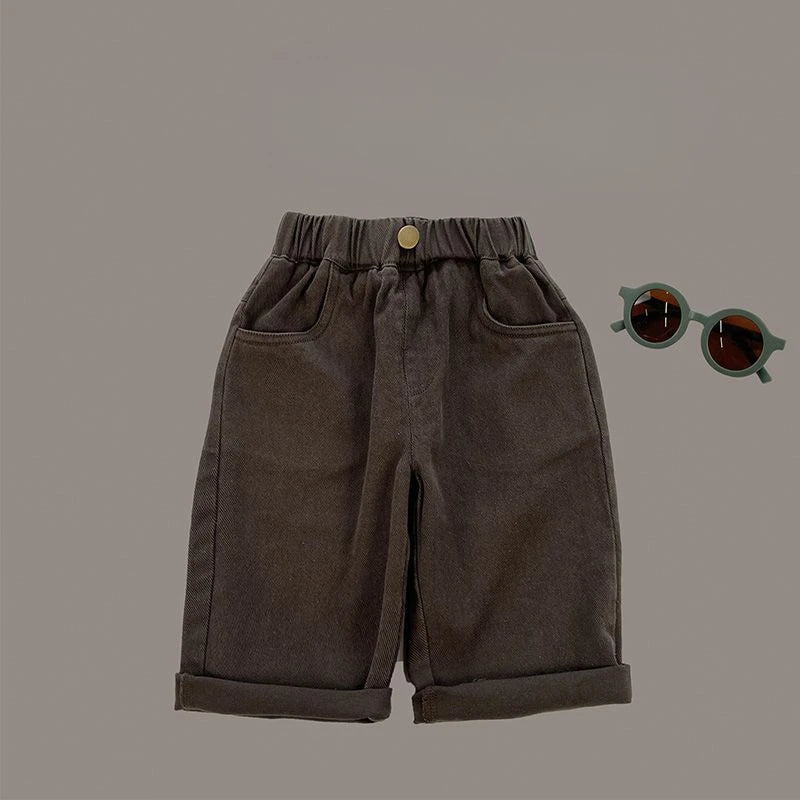 Kids Sets Spring 2025 New Korean Fashion Vests Undershirts Long Cargo Pants Baggy 3 Pieces