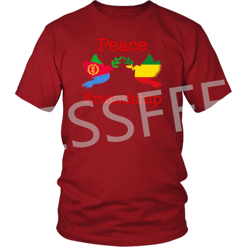 Custom Name Country Eritrea Ethiopia Flag Tribe Tattoo Retro 3DPrint Summer Short Sleeves T-Shirts Streetwear N6