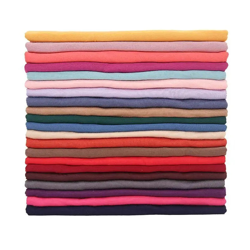 Cotton Jersey Hijab Scarf Long Shawl Plain Soft Turban Tie Head Wraps For Women Headband 170x60cm