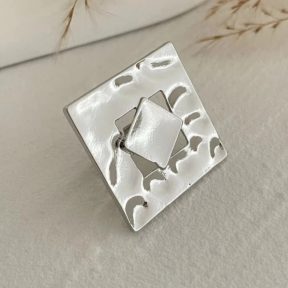 SHIXIN Creative Irregular Geometric Square Round Open Ring for Women Hip Hop Gold Color Adjustable Ring Finger Jewelry 2025 New