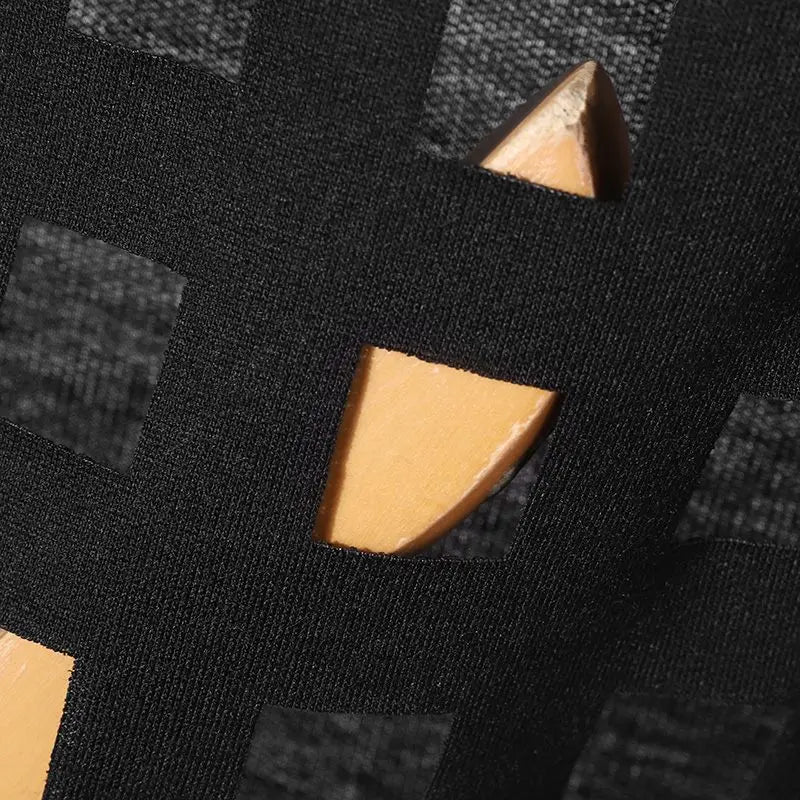 Men's Tank Tops Hollow-Out Solid Color Turtleneck Sleeveless Casual Vests, Sexy 2024 Streetwear Fashion for Men - INCERUN