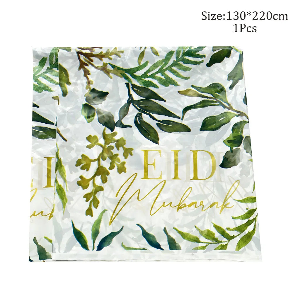 Gold Green Leaves EID Mubarak Ramadan Decoration Eid Al-Fitr Party Supplies Muslim Islamic Festival Party DIY Decorations