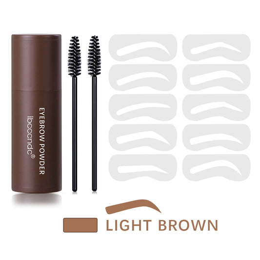 ibcccndc Eyebrow Stamp Powder Kit with 10 Stencils and 2 Brushes