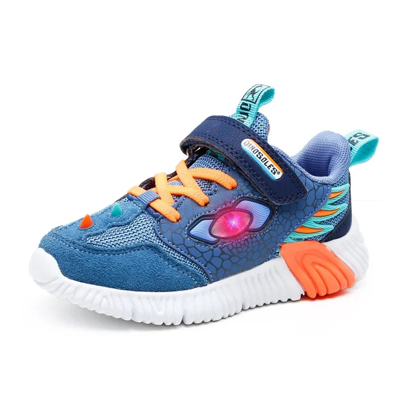 Kids LED Light-Up Sneakers - Boys 3-6Y, Flashing Glowing Sports Shoes for Spring & Autumn, Casual Running Footwear