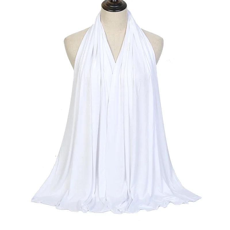 Cotton Jersey Hijab Scarf Long Shawl Plain Soft Turban Tie Head Wraps For Women Headband 170x60cm