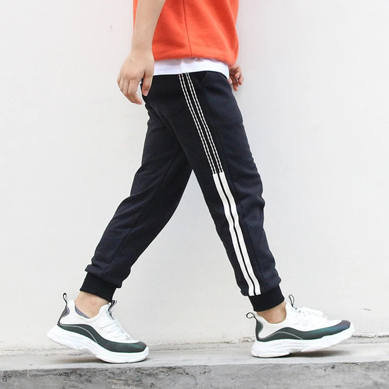 Kids & Baby Boys Cotton Loose Sports Pants – Elastic Waist Trousers for Children (Ages 5–12)