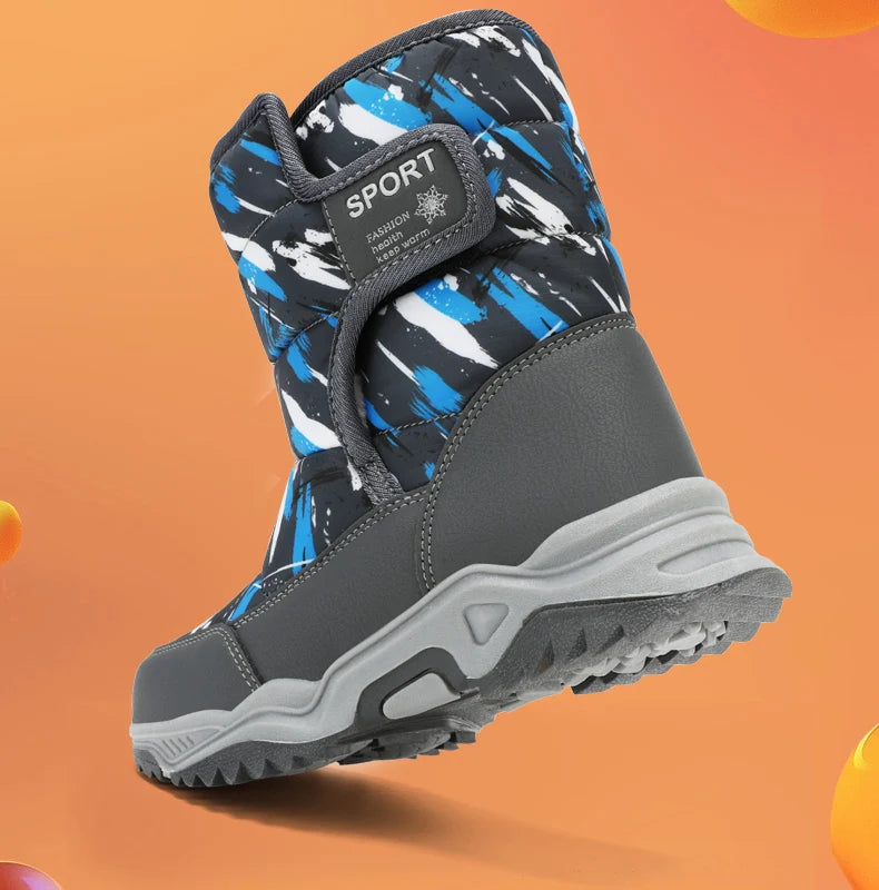 Kids Winter Snow Boots – Warm Plush-Lined Waterproof Ankle Boots for Boys & Girls | Non-Slip Outdoor Footwear for Cold Weather