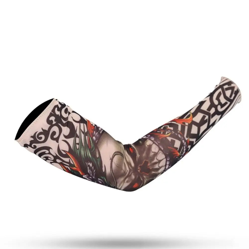 New Flower Tattoo Arm Sleeves – Seamless UV Protection Arm Warmers for Men & Women, Outdoor Riding Sunscreen