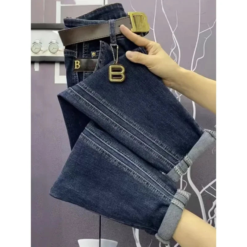 Women's Jeans Loose-fit Slimming Cropped Pants Wide Hips Thick Legs Fashionable