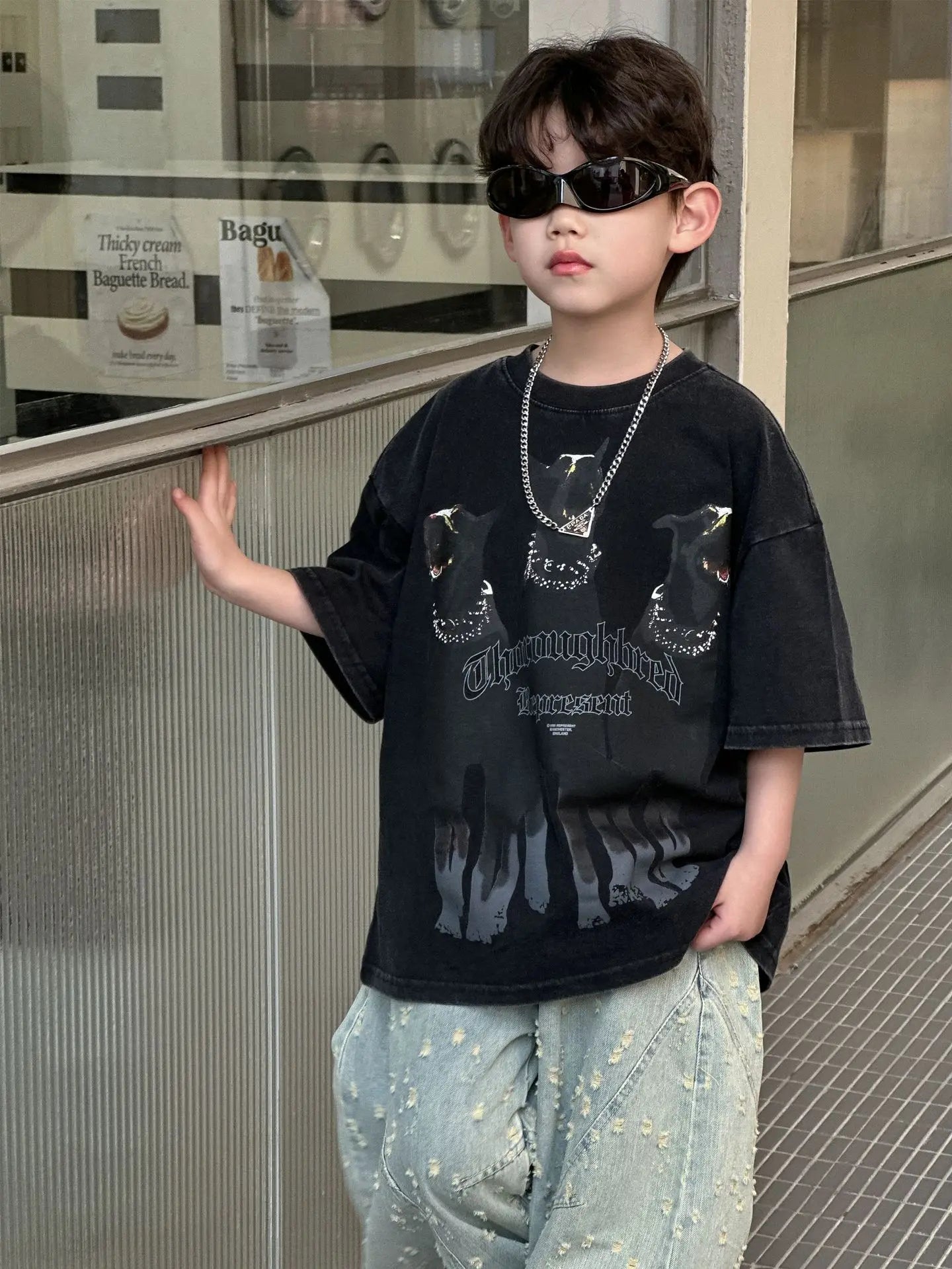 Boys Stylish Casual Jeans Trousers – Spring Solid Color Loose Fit Kids Pants