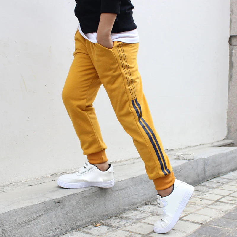 Kids & Baby Boys Cotton Loose Sports Pants – Elastic Waist Trousers for Children (Ages 5–12)